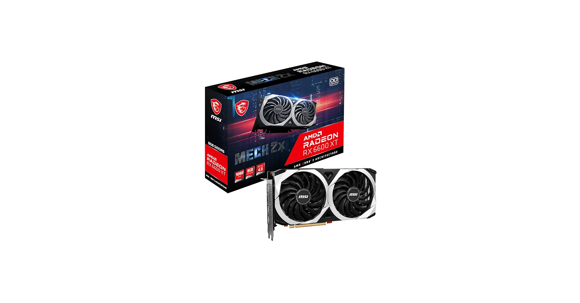 Amazon.com: MSI Radeon RX 6600 XT MECH 2X 8G OC Gaming Graphics