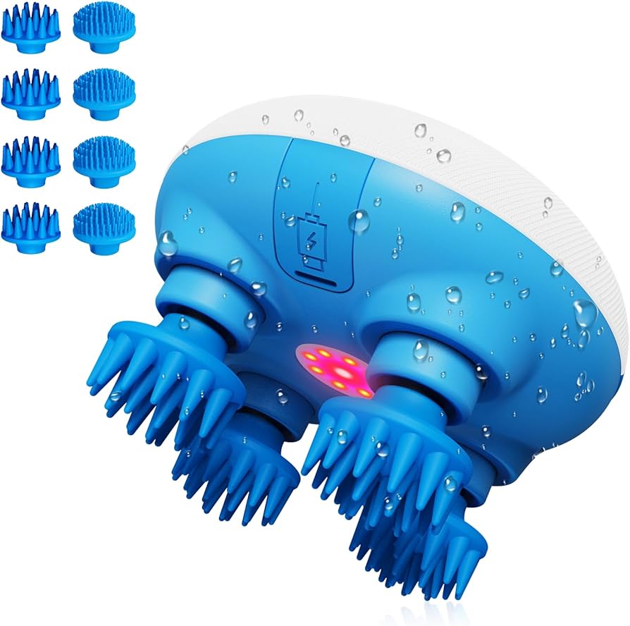 Amazon | ヘッドスパ 電動頭皮ブラシ IP67防塵防水 180g超軽量 【皮膚