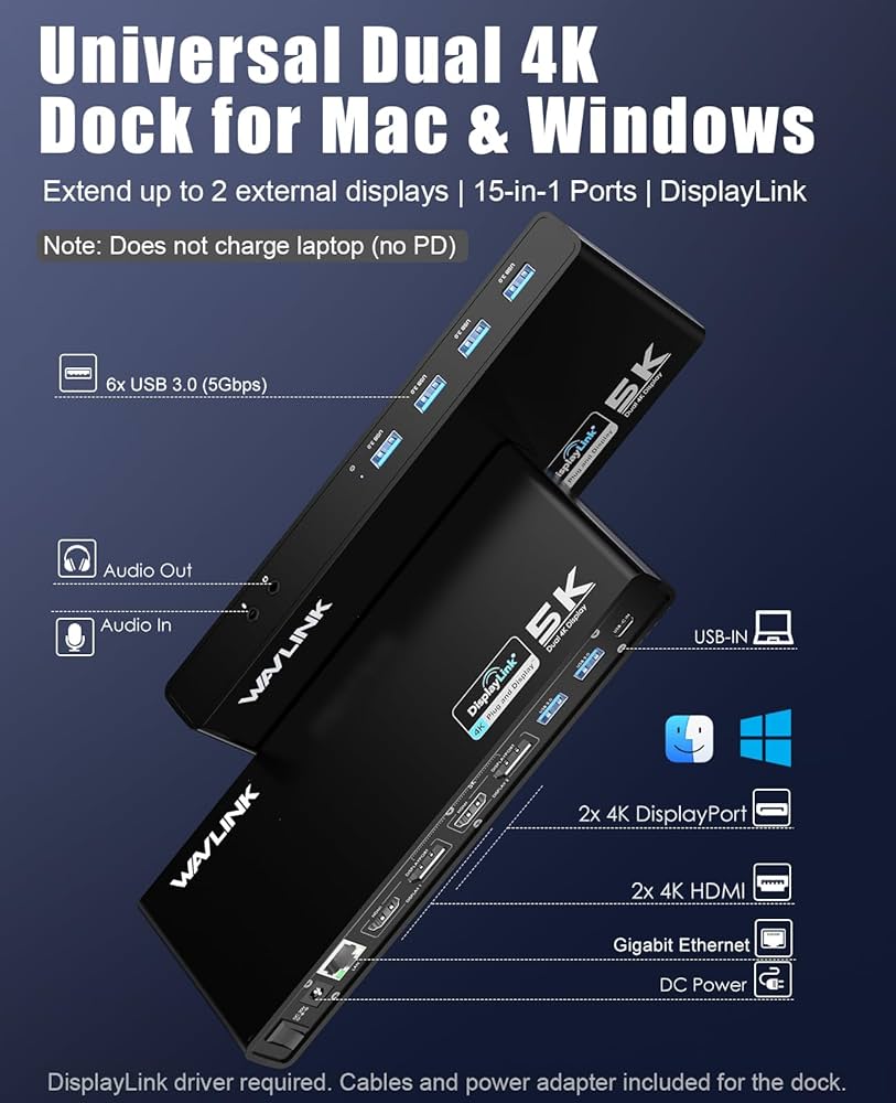 Amazon.co.jp: WAVLINK USB3.0 ユニバーサル ウルトラ5K ドッキング