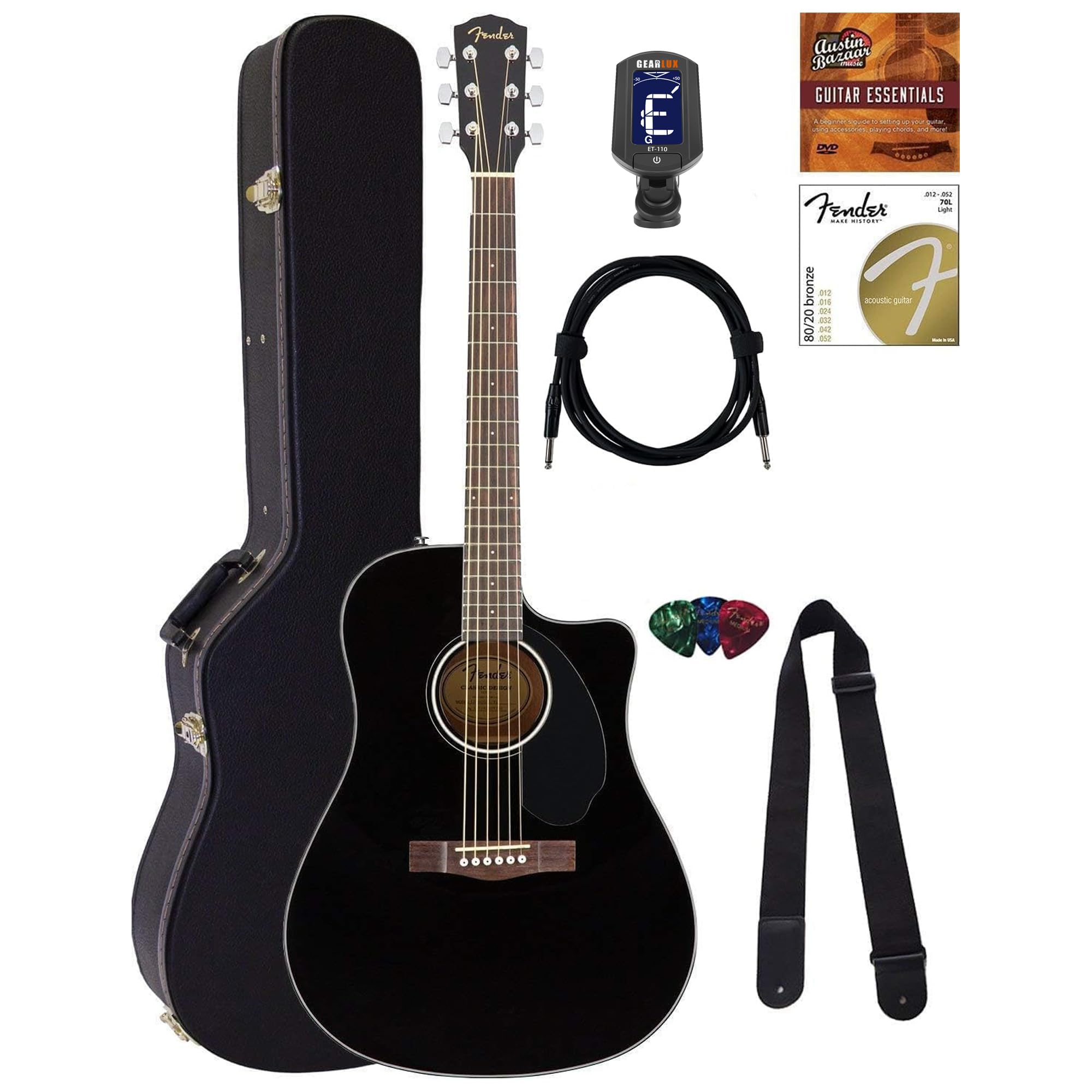 Amazon.com: Fender CD-60SCE Solid Top Dreadnought Acoustic