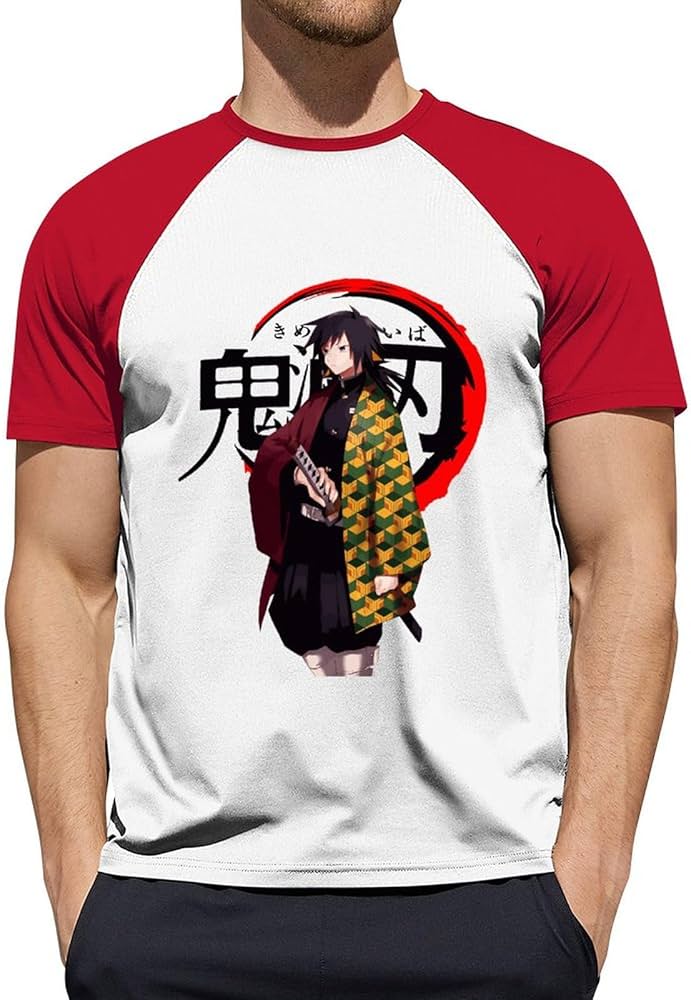 Amazon.co.jp: Tシャツ 鬼滅の刃 水柱 冨岡義勇 メンズ 半袖 夏服 T