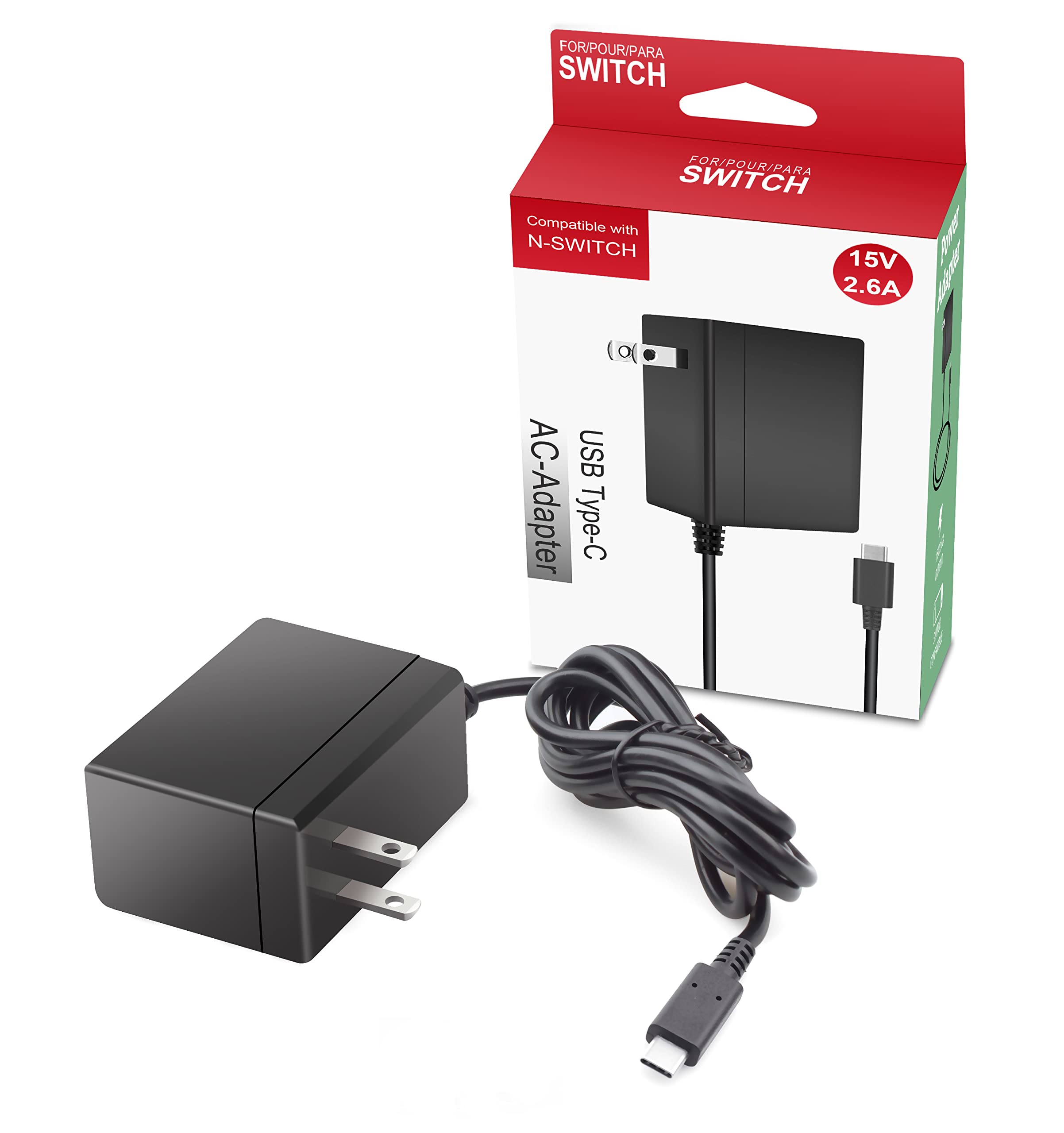 Amazon.com: 15V 2.6A AC Adapter Compatible with Nintendo Switch
