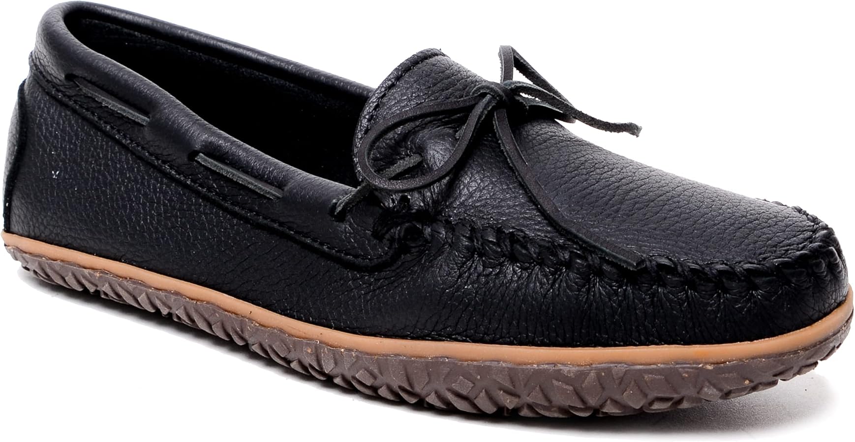 Amazon.com | Minnetonka Men's Moosehide Moccasins Black 7M