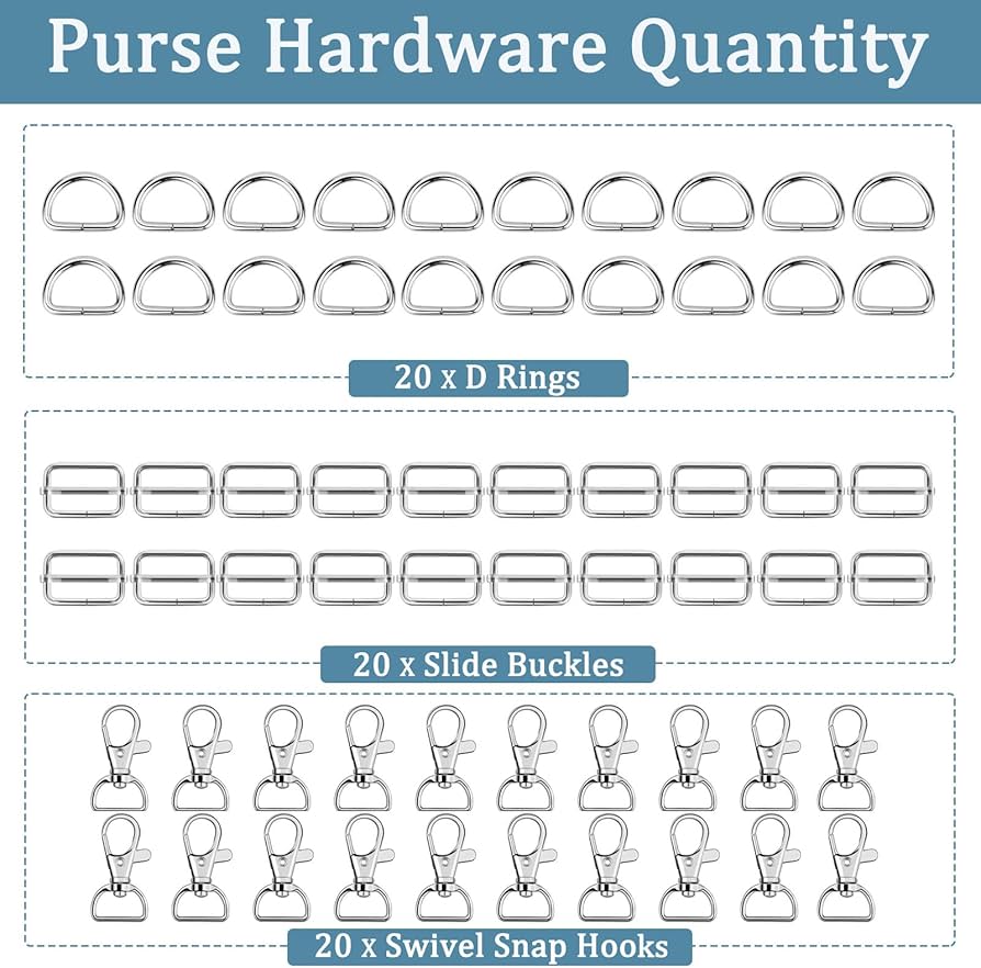 Amazon.com: Hysagtek 60 Pcs Purse Hardware for Bag Making - Swivel