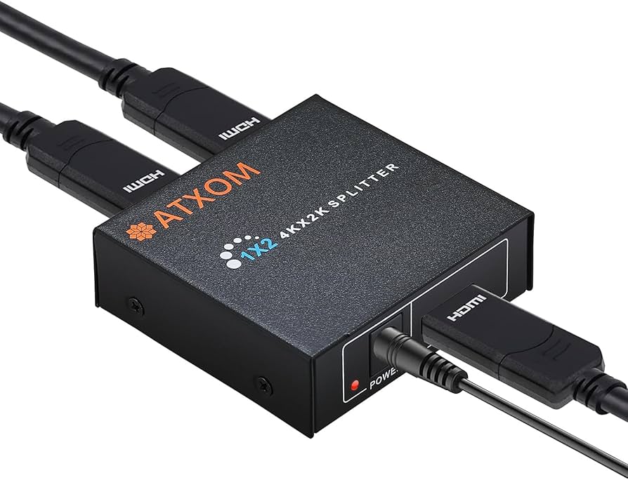 Amazon.com: ATXOM HDMI Splitter 1 in 2 Out - 1x2 HDMI Display
