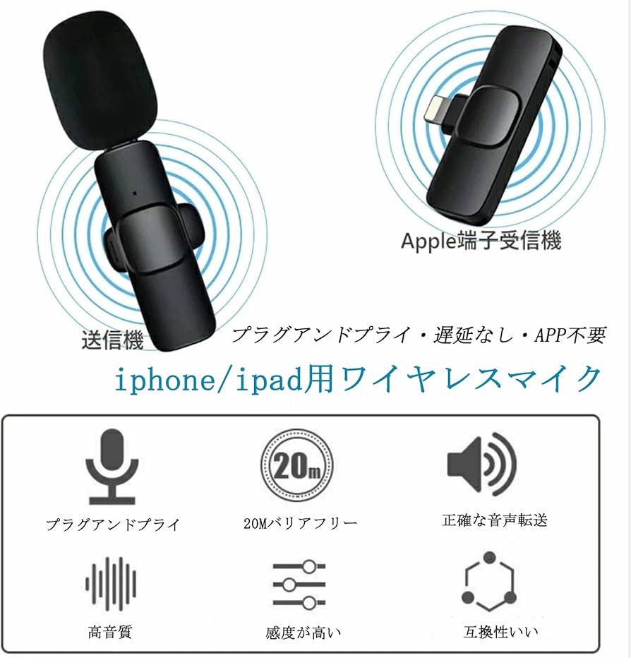 Amazon.co.jp: GEEKOOL ワイヤレスマイク wireless microphone iPhone