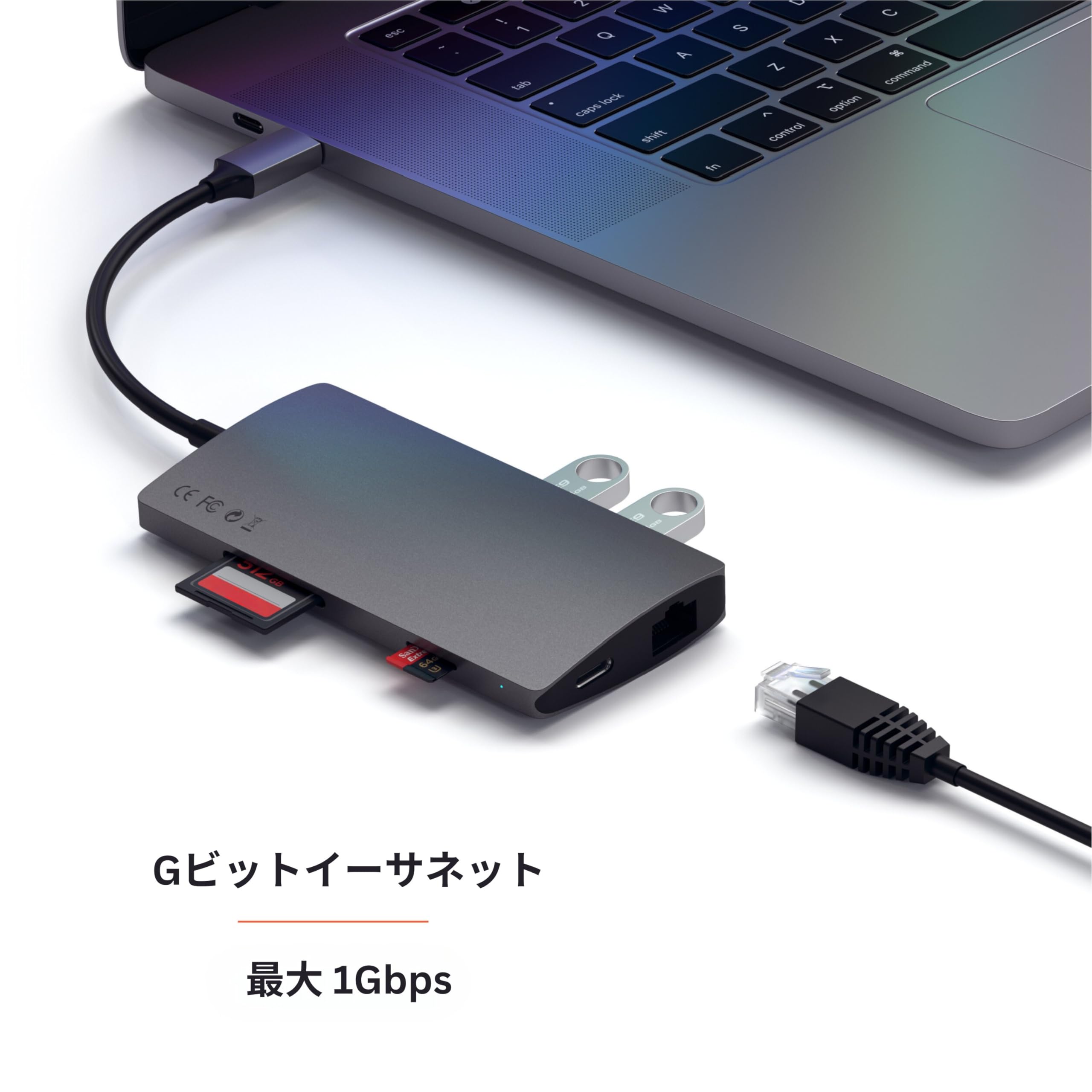Amazon.co.jp: Satechi V2 Multi USB-C Hub 8-in-1 (Space Gray) 4K