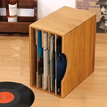 Amazon.co.jp: 木製ビニールレコードスタンド、デスクドロワーLP