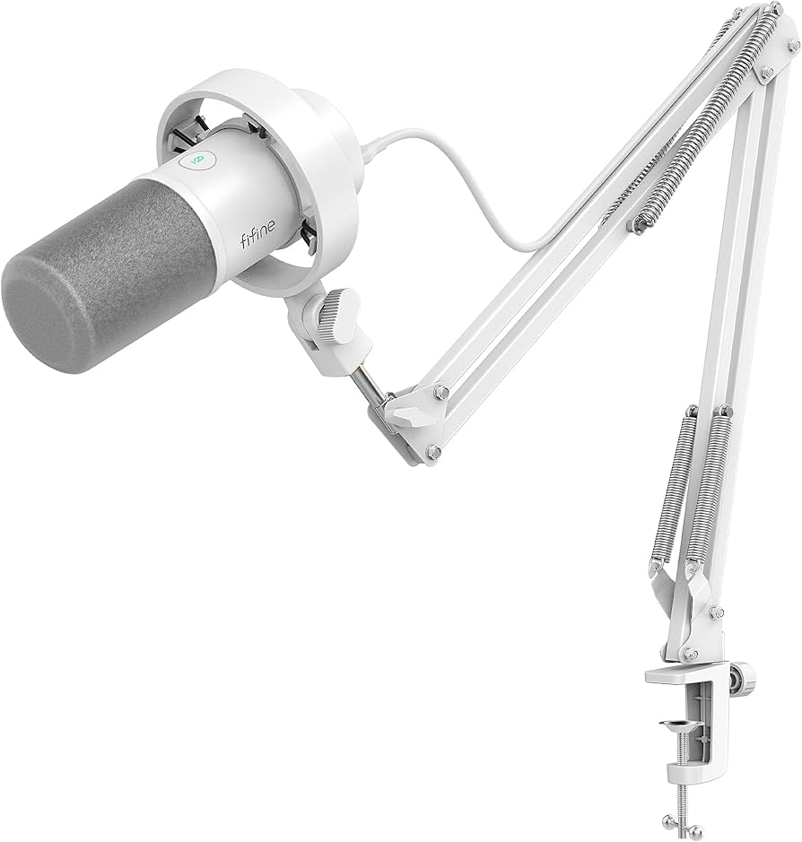 ◇未使用◇FIFINE K688CT ダイナミックマイク ホワイト（アーム付き