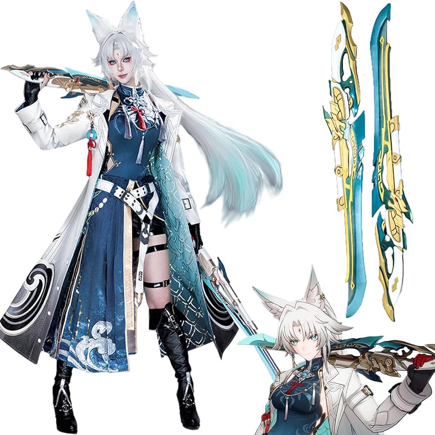 崩壊:スターレイル Feixiao 薩蘭コスプレ衣装、武器、かつら、ショー