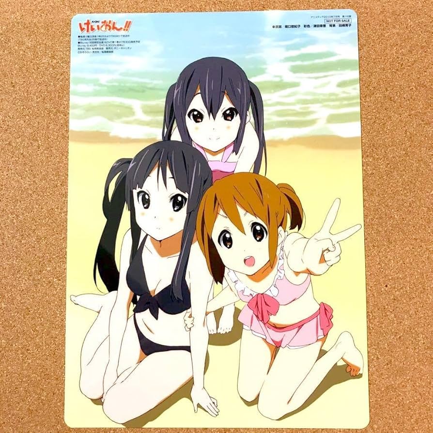 Amazon.co.jp: けいおん K-ON 下敷き 海 平沢 唯 秋山 澪 田井中 律 琴