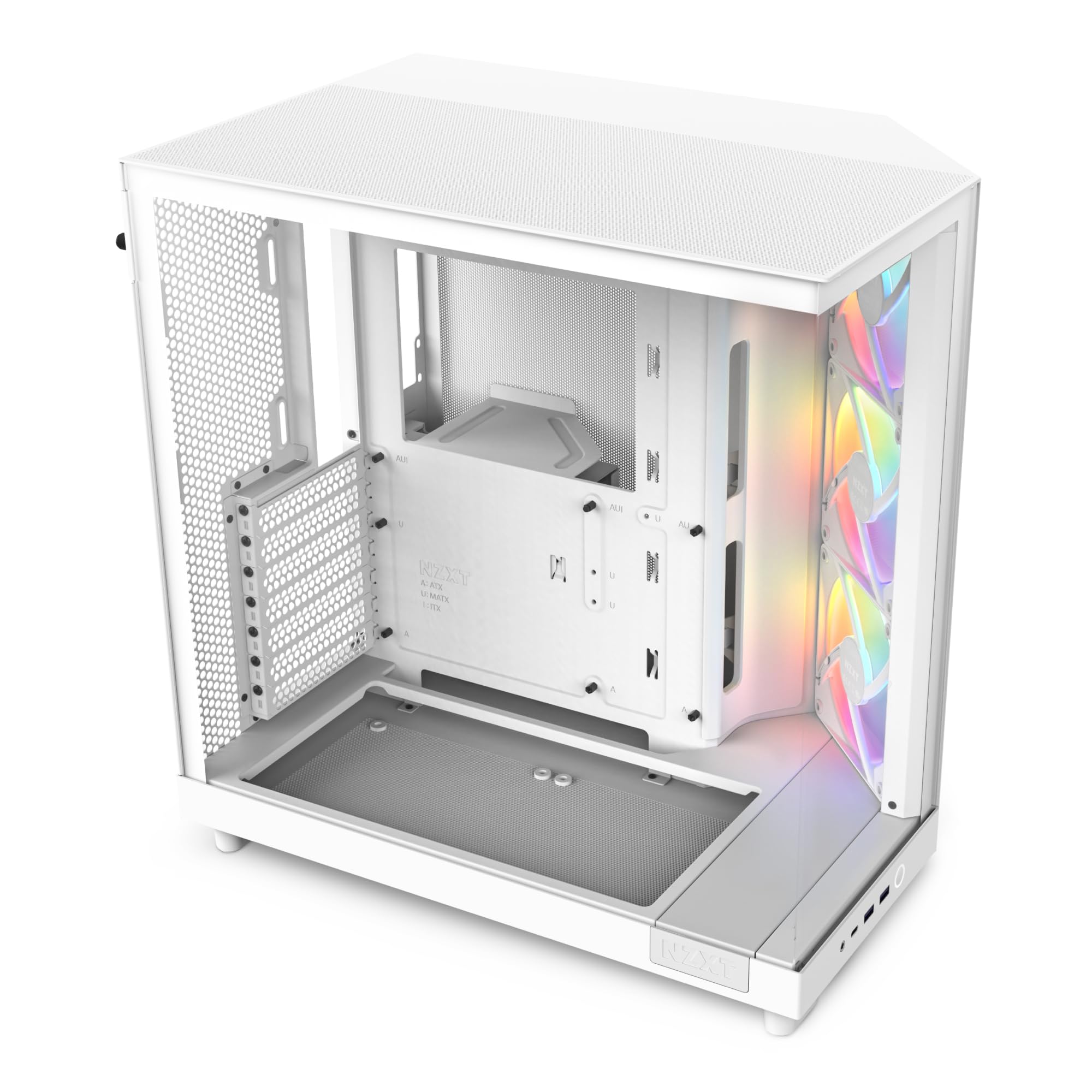 Amazon | NZXT H6 Flow RGB White 2面ウルトラクリア 強化ガラスパネル