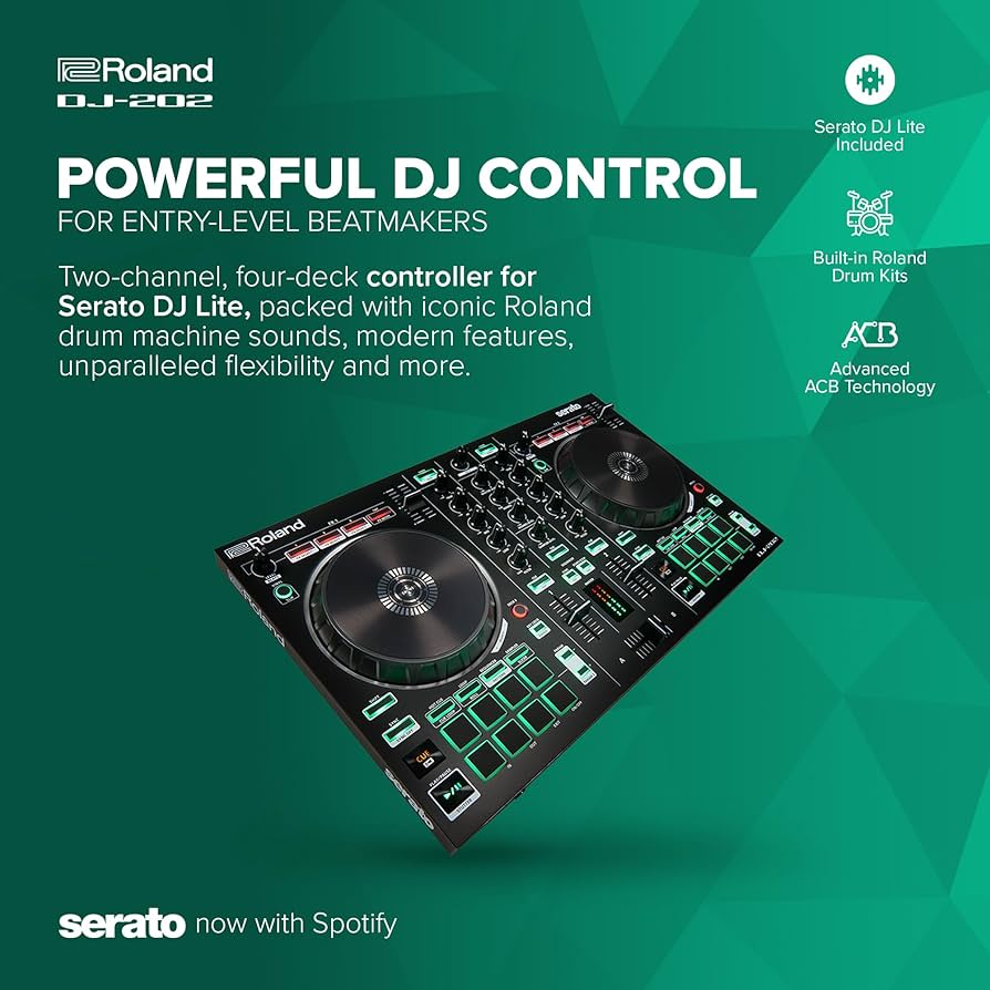 Amazon.com: Roland DJ-202 Compact DJ Controller | 2-Channel, 4