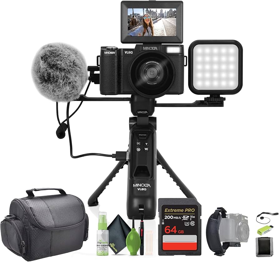 Amazon.com : Minolta MND60V 64 MP Autofocus 4K Digital Vlogging