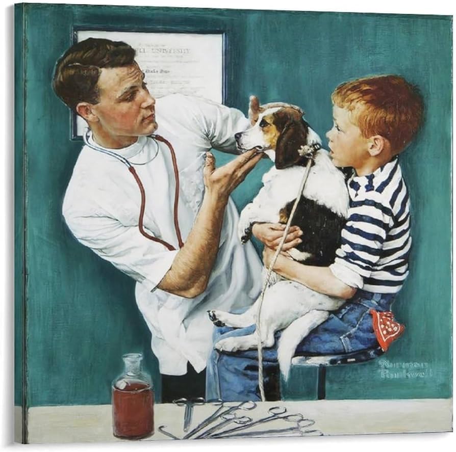 Amazon.co.jp: Norman Rockwell ノーマンロックウェル（獣医）アート