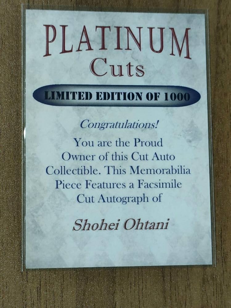 Amazon.co.jp: 大谷翔平 プリントサイン入りカード 1000枚限定
