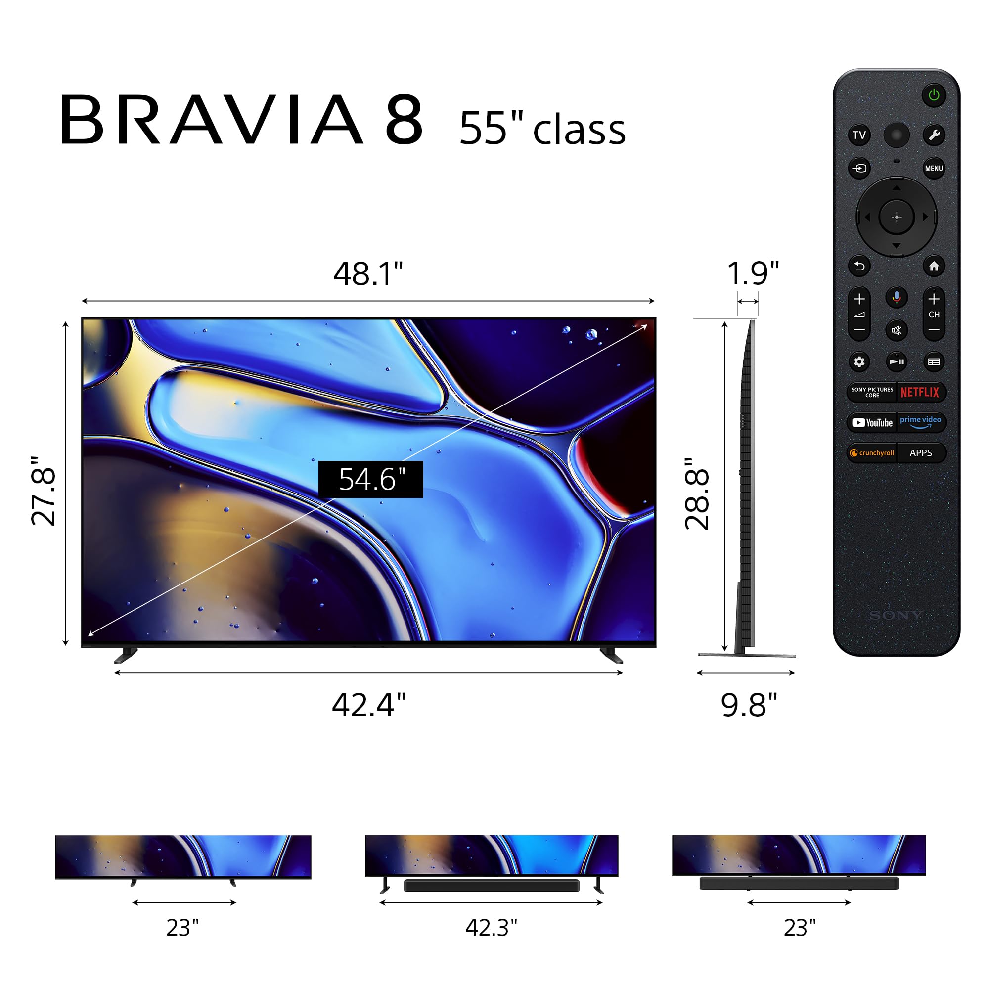 Amazon.com: Sony 55 Inch OLED 4K Ultra HD TV BRAVIA 8 Smart Google
