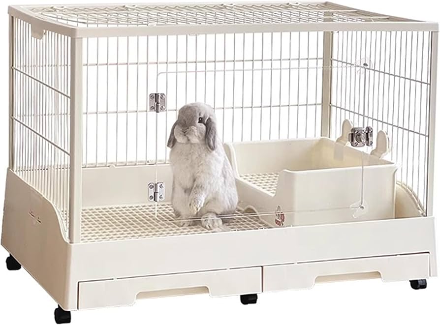 Amazon | 83*55*60CMウサギ ケージ 前面に透明アクリル（アクリルに