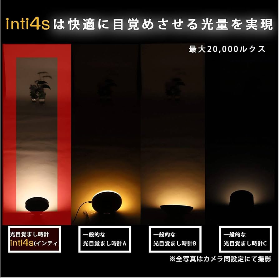 Amazon.co.jp : moonmoon inti4s 光 目覚まし時計 ( ライト / アラーム