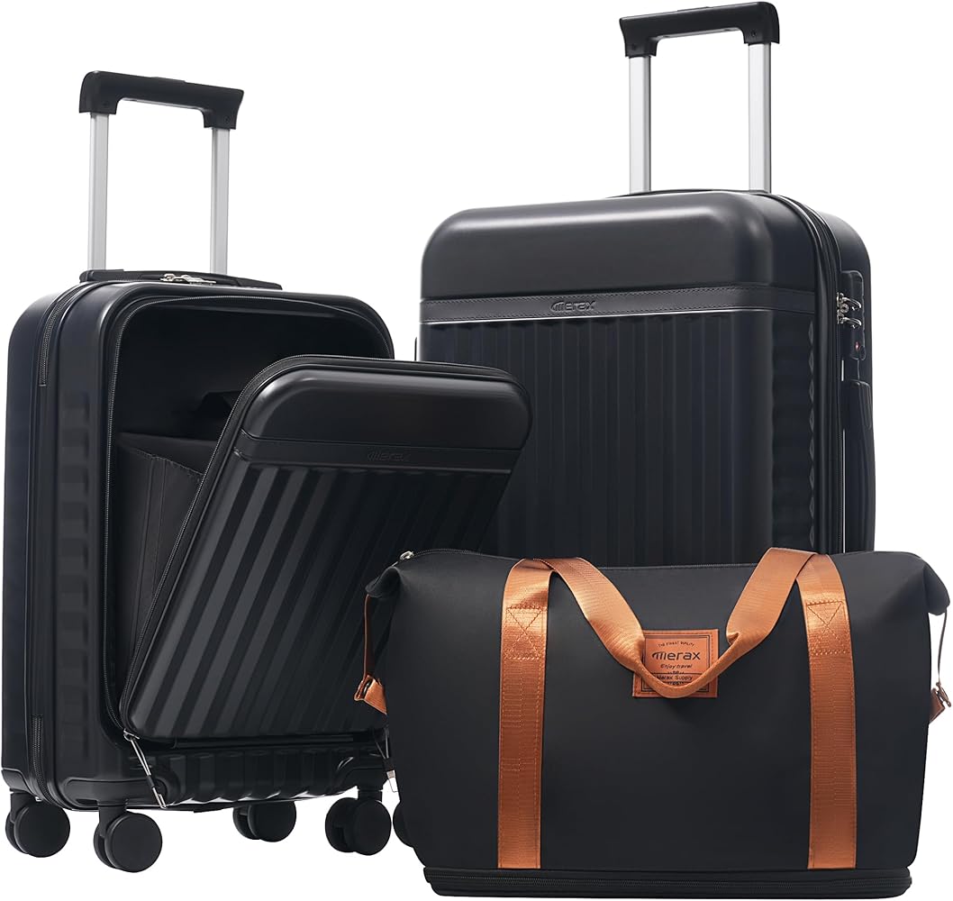 Amazon.com | Merax Luggage Sets Front Opening, 2 Piece Hardshell