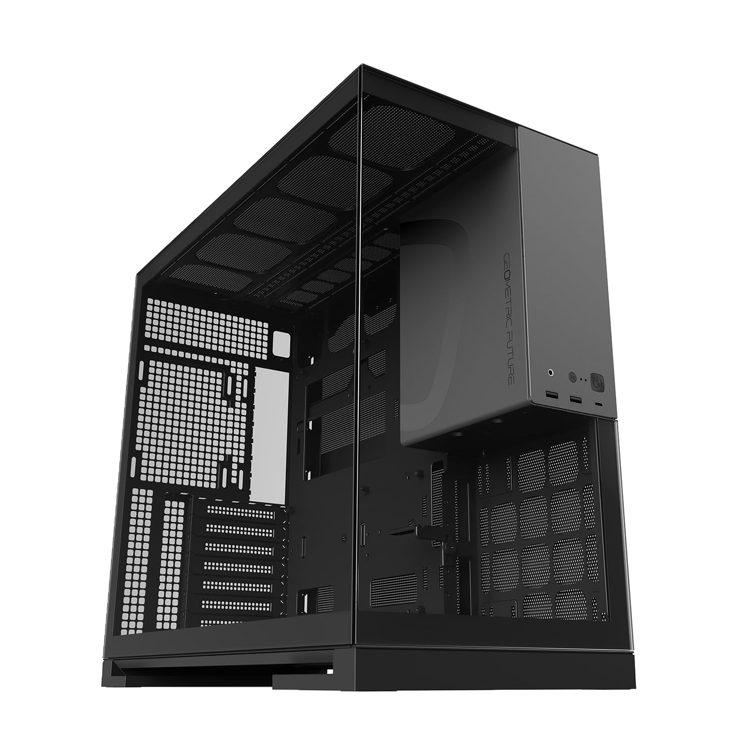 Amazon | GEOMETRIC FUTURE ミドルタワーPCケース Model 5 Gray 強化