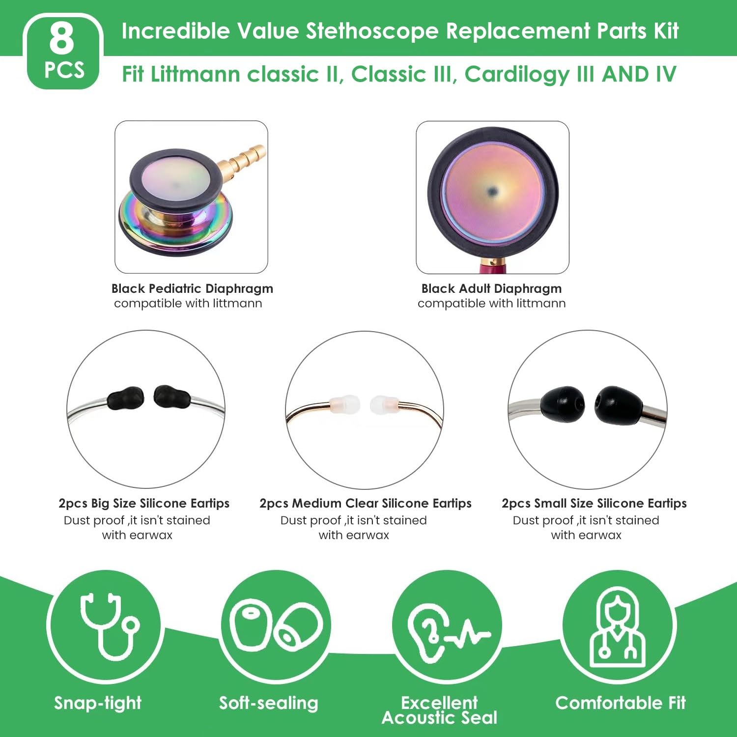 Amazon.co.jp: 8個 3サイズ (S/M/L) 交換用イヤーチップピース