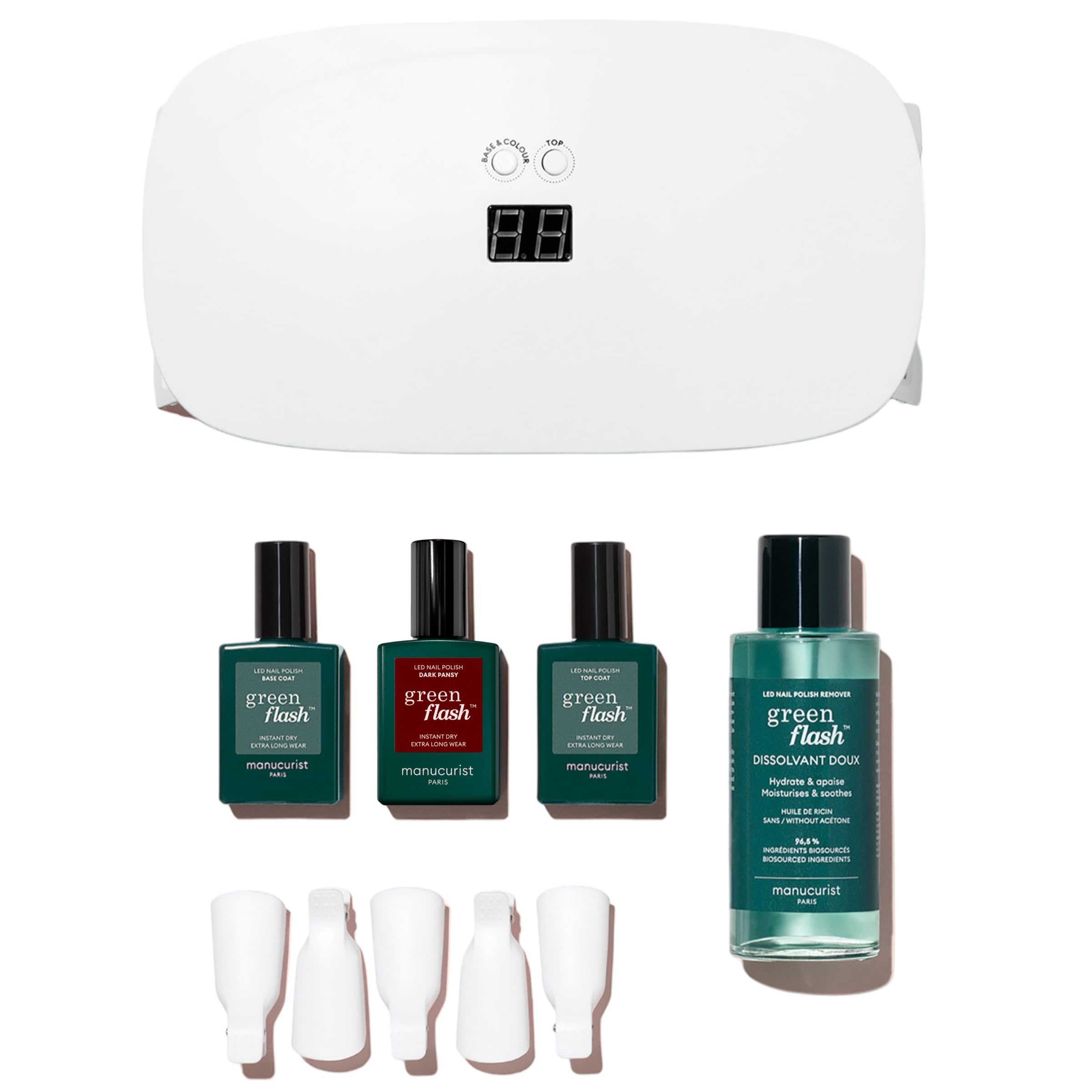 Amazon.com : MANUCURIST Green Flash Slim LED Nail Gel Kit Gift Box