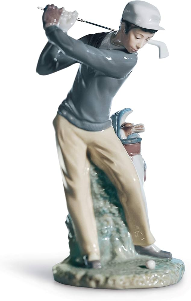 Amazon.com: LLADRÓ Golfer Man Figurine. Porcelain Golfer Figure