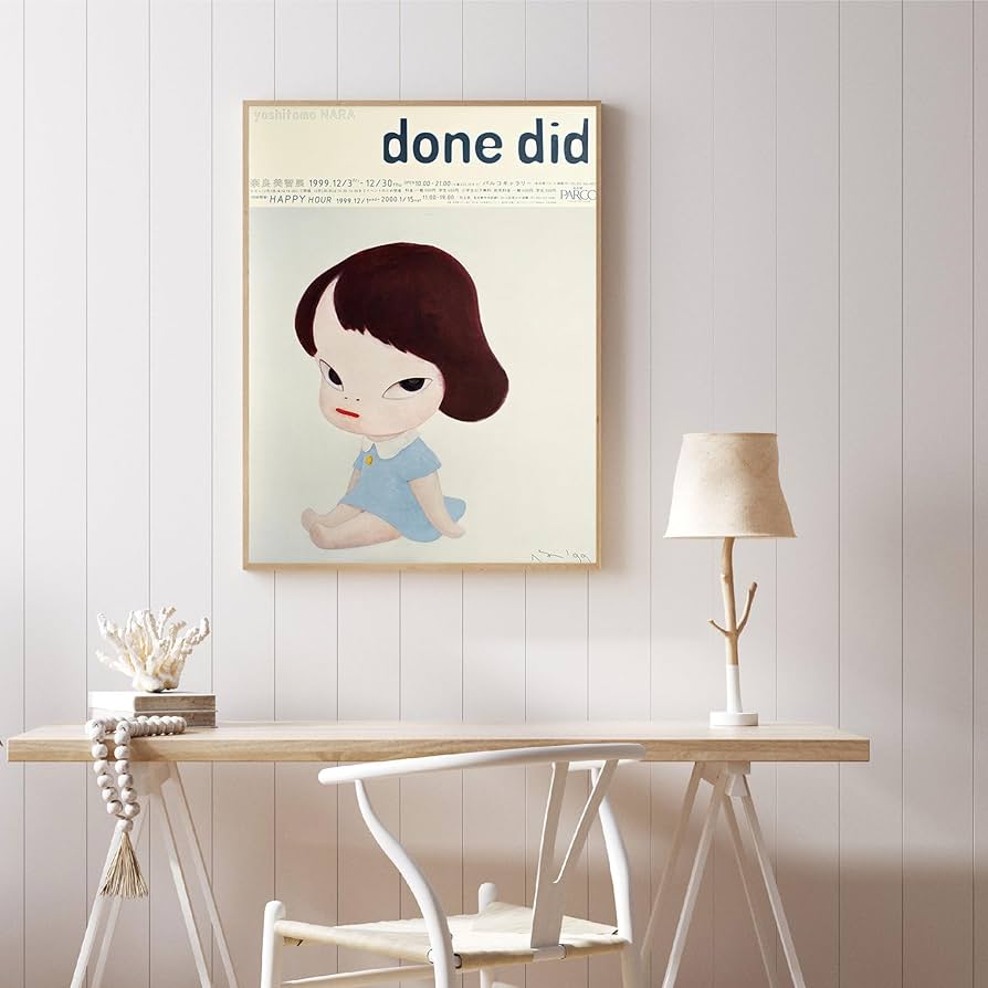 Amazon.co.jp: 奈良美智ポスター《Done, Did》キャンバスペイン