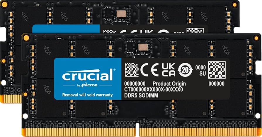 Crucial DDR5 RAM 32GB Kit (2x16GB) 5200MHz (or 4800MHz) SODIMM