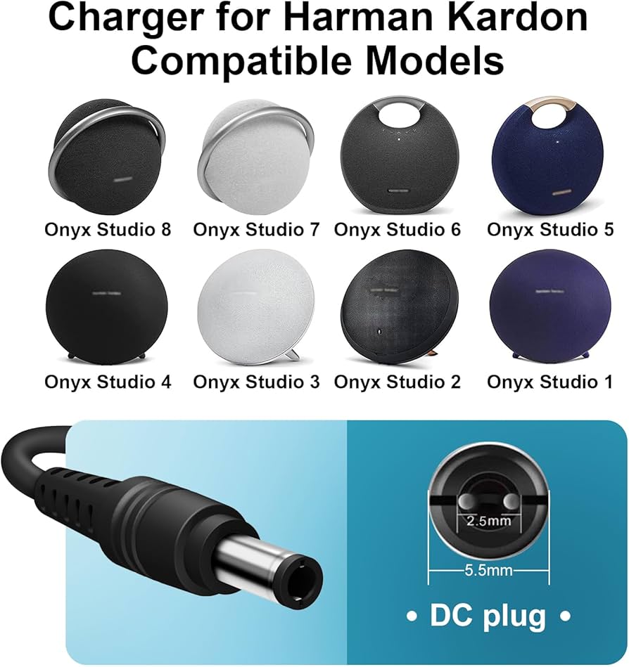 Amazon.com: Charger for Harman Kardon Onyx Studio 8 7 6 5 4 3 2 1