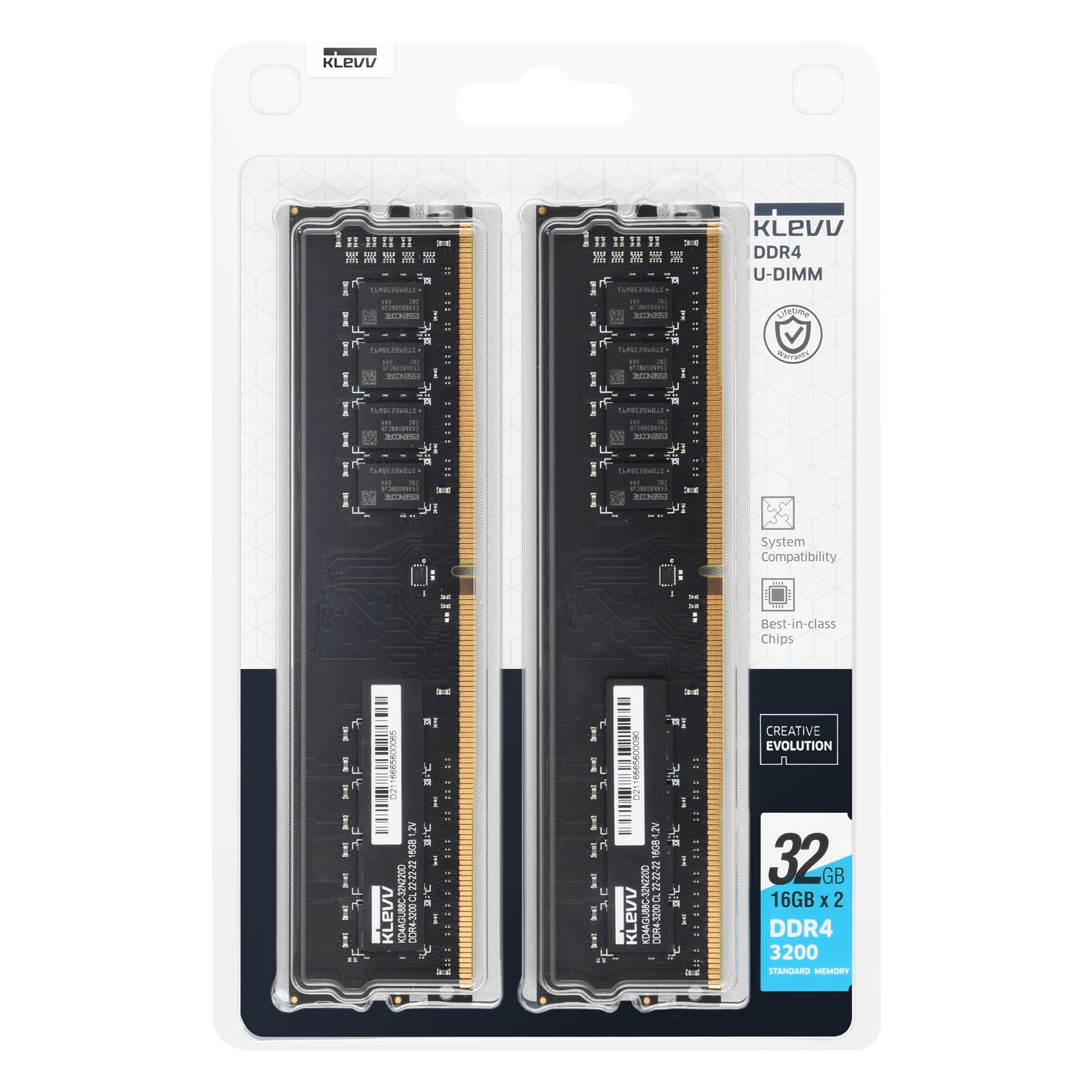 Amazon.co.jp: KLEVV DDR4 32GB (2x16GB) 3200MHz CL22 1.2V UDIMM