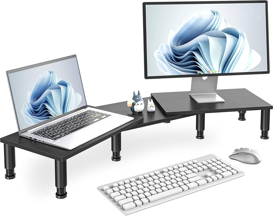 Amazon.co.jp: AX WABER 二台置き可能 スタンド モニター台 台 机上