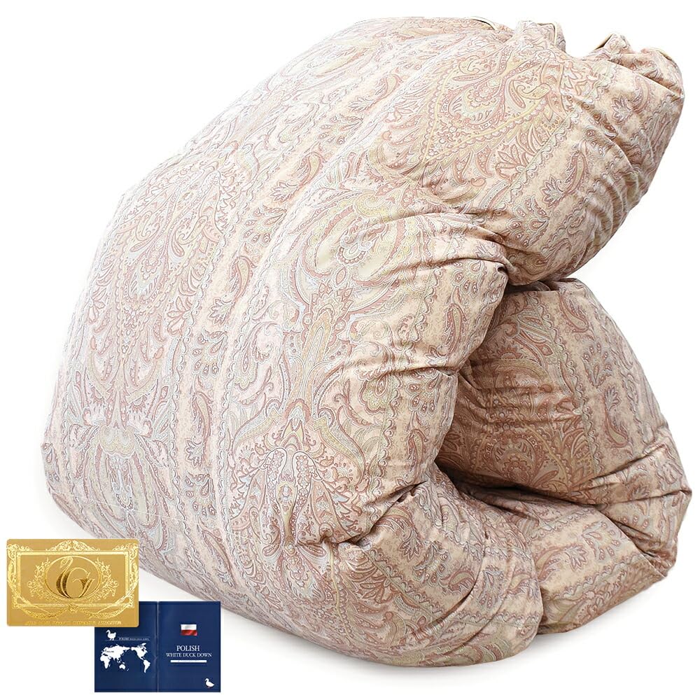 Amazon｜羽毛布団 シングル 冬 日本製 増量1.2kg ロイヤルゴールド