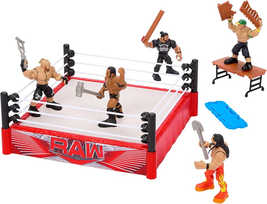 Amazon.com: Mattel WWE Knuckle Crunchers Playset with Action
