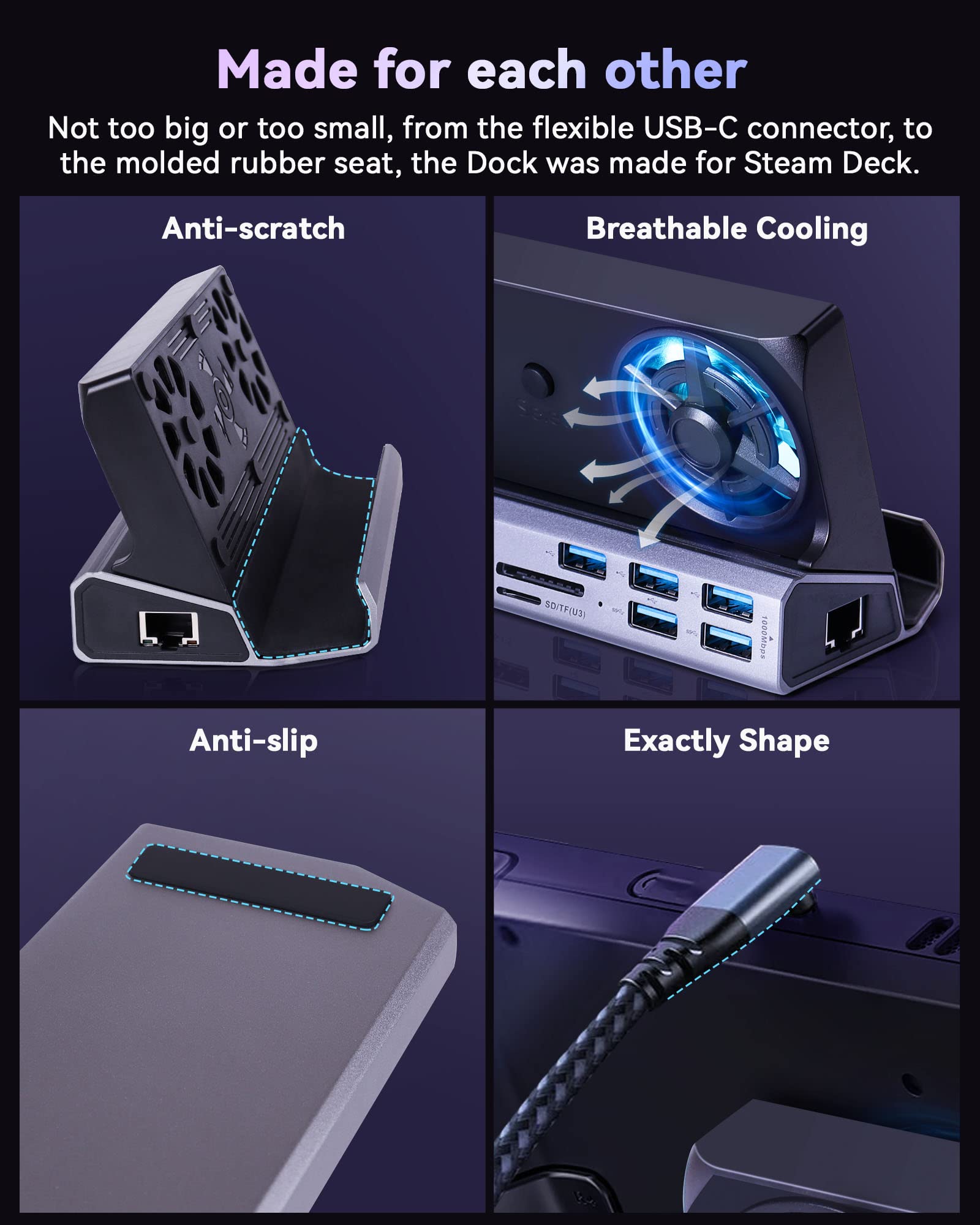 Amazon.co.jp: Zyerch スチームデッキドック デュアル冷却ファン付き