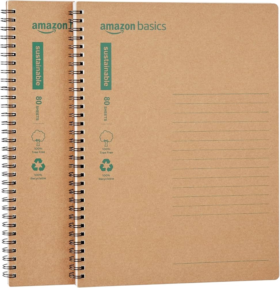 amazon basics Eco-Friendly Notebook, A4, Pack of 2, 80 Sheets Each