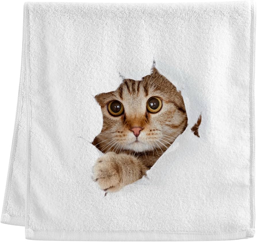 Amazon｜MAKIKU フェイスタオル かわいい 猫 望でいる 猫柄 ハンド