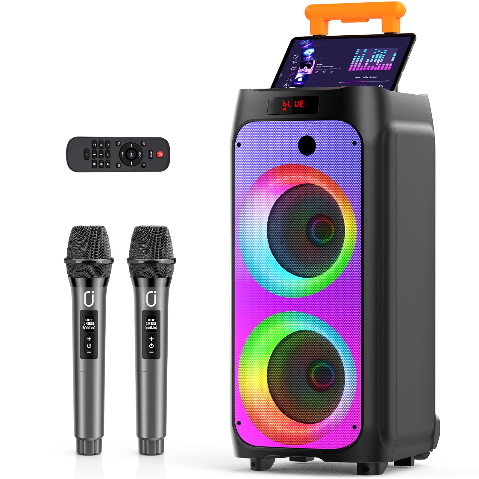 Amazon | JYX ワイヤレスマイク スピーカーセット マイク二本付き 低音