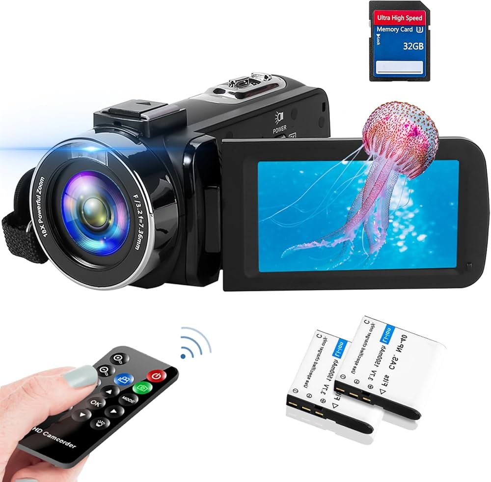 Amazon | ビデオカメラ 4K30FPS 48MP 18Xデジタルズーム IRナイト