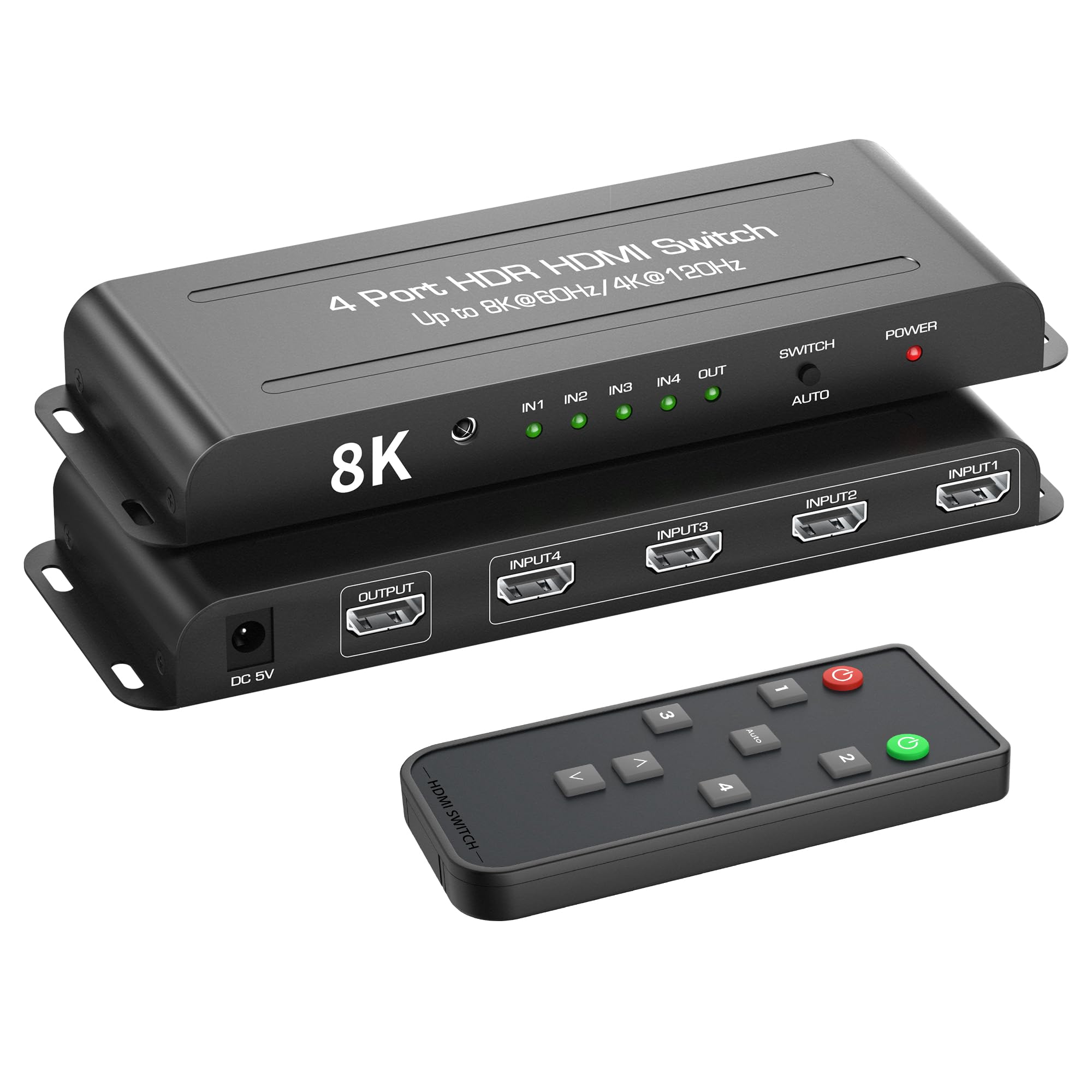 Amazon.com: 8K HDMI 2.1 Switch 4 in 1 Out, FERRISA 4K@120Hz HDMI