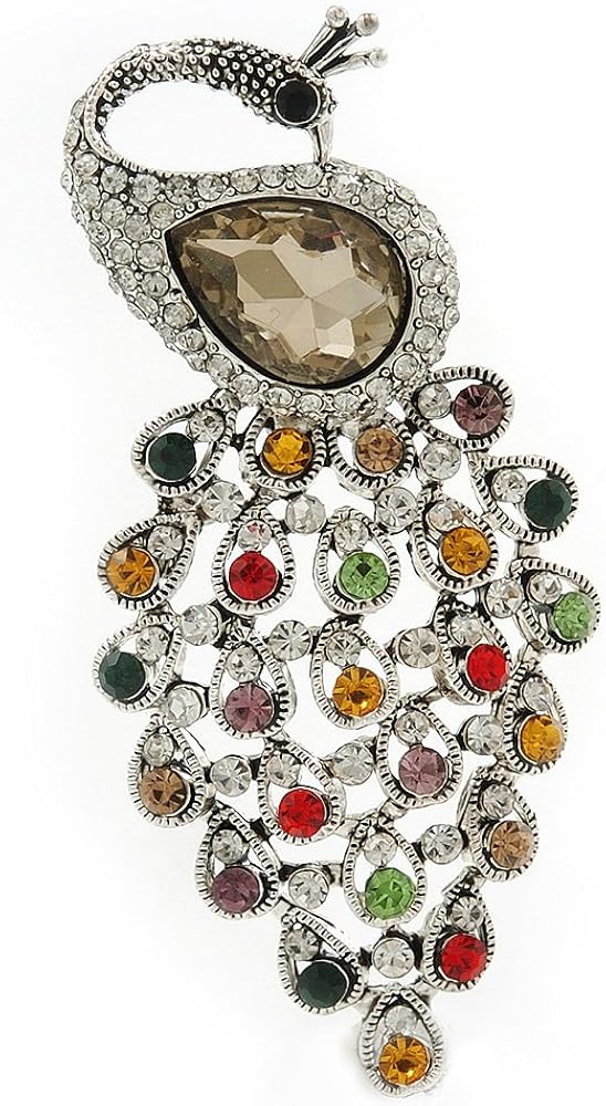 Amazon | ヴィンテージ風 マルチカラー ディアマンテ ピーコック