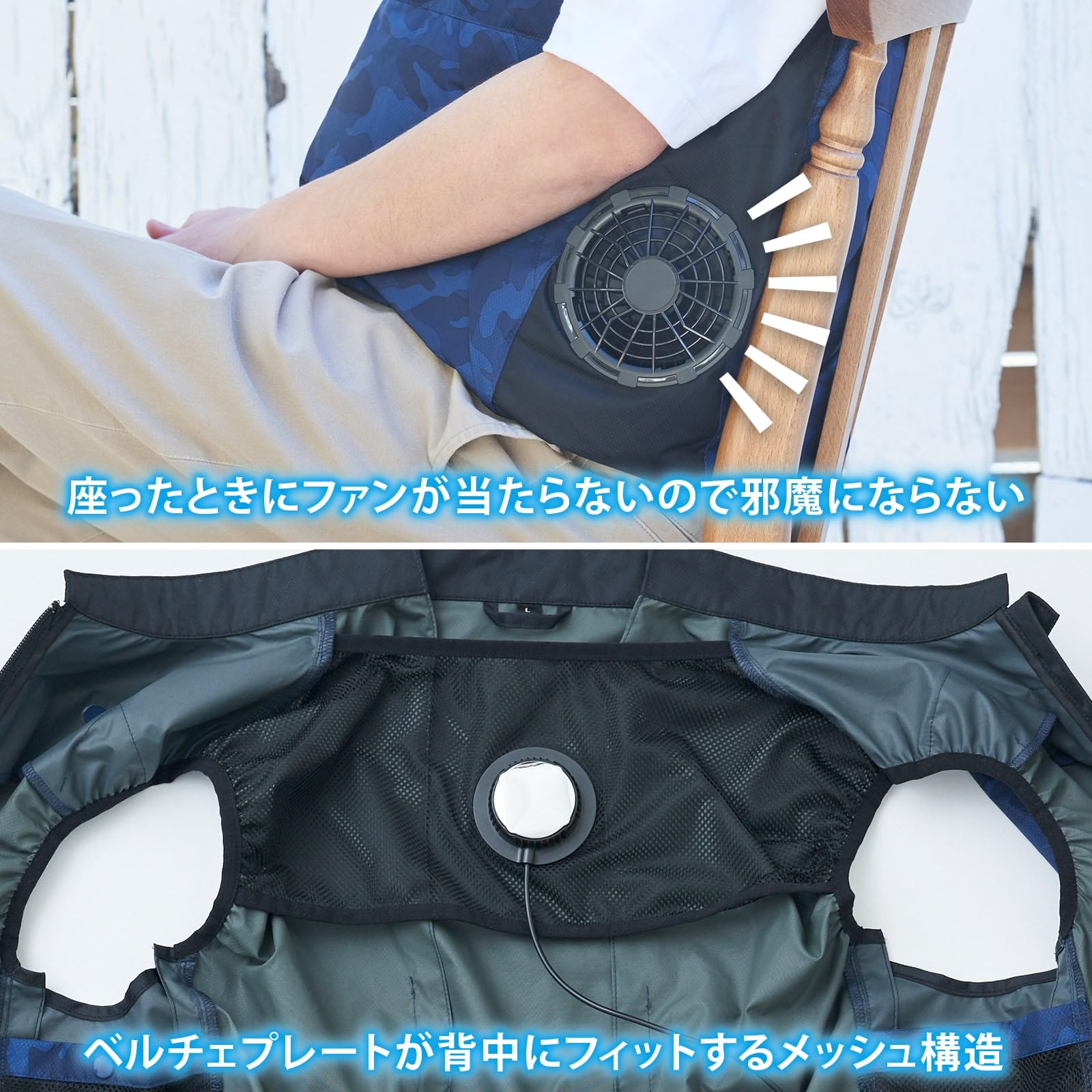 Amazon.co.jp: [山善] ファン付き作業服 ペルチェ ベスト 半袖