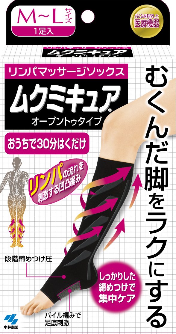 Amazon | ムクミキュアオープントゥタイプ 着圧ソックス MLサイズ 1足