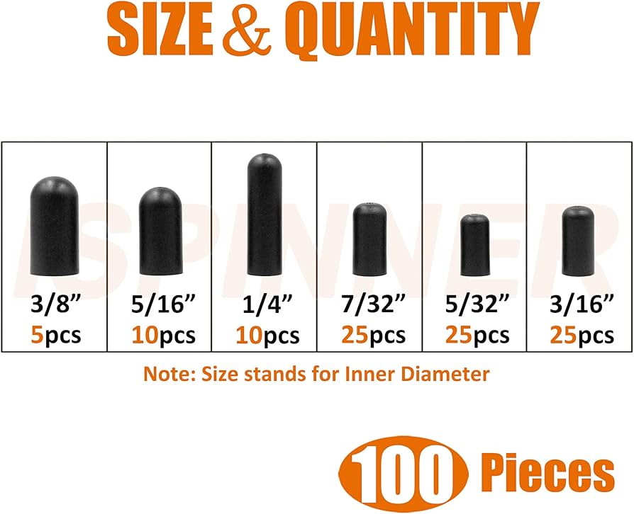 Amazon | ISPINNER ゴム製真空キャップ 100個 真空プラグ ホースエンド
