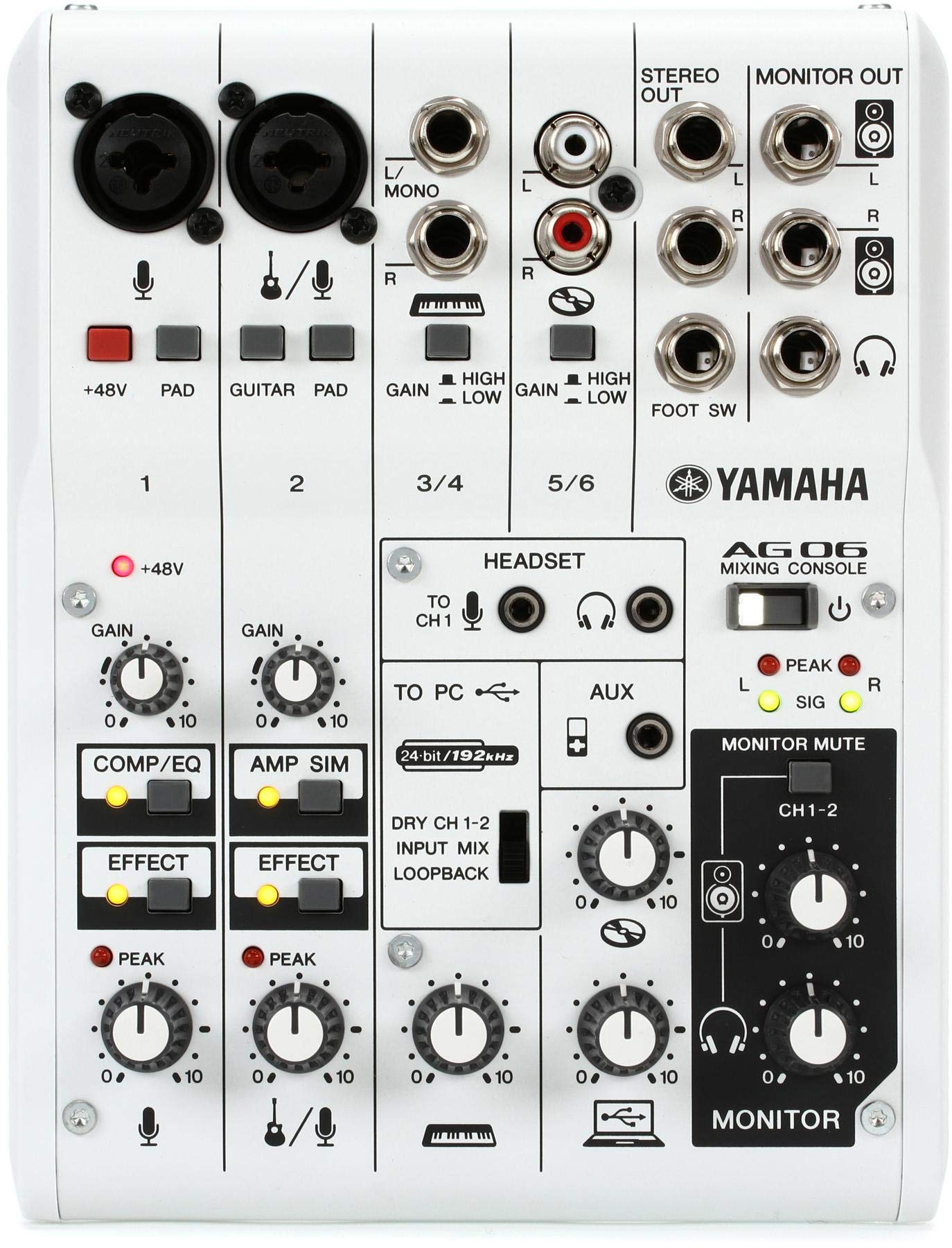 Amazon | Yamaha AG06 6-Channel Mixer / 2 Microphone | ミキサー