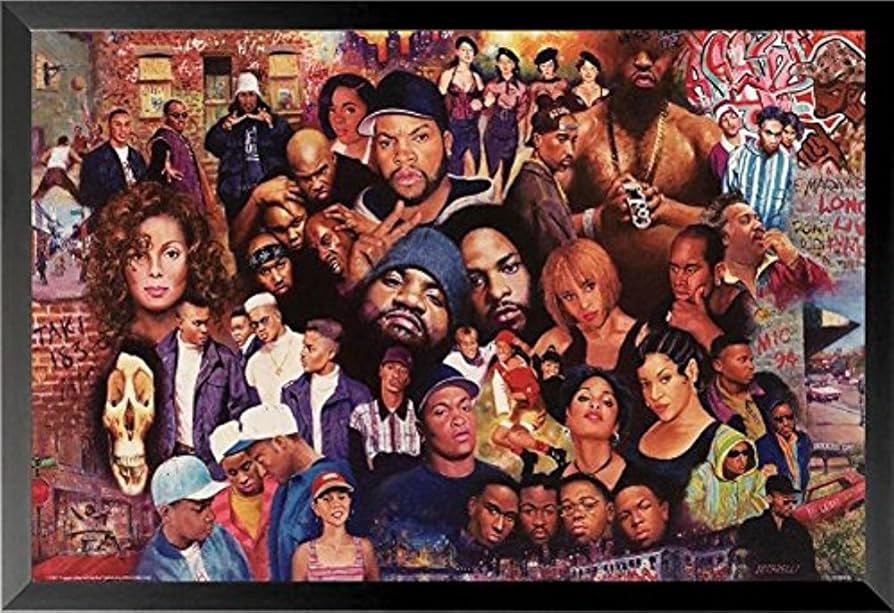 Amazon.com: buyartforless Framed Legends of Rap and Hip Hop 80