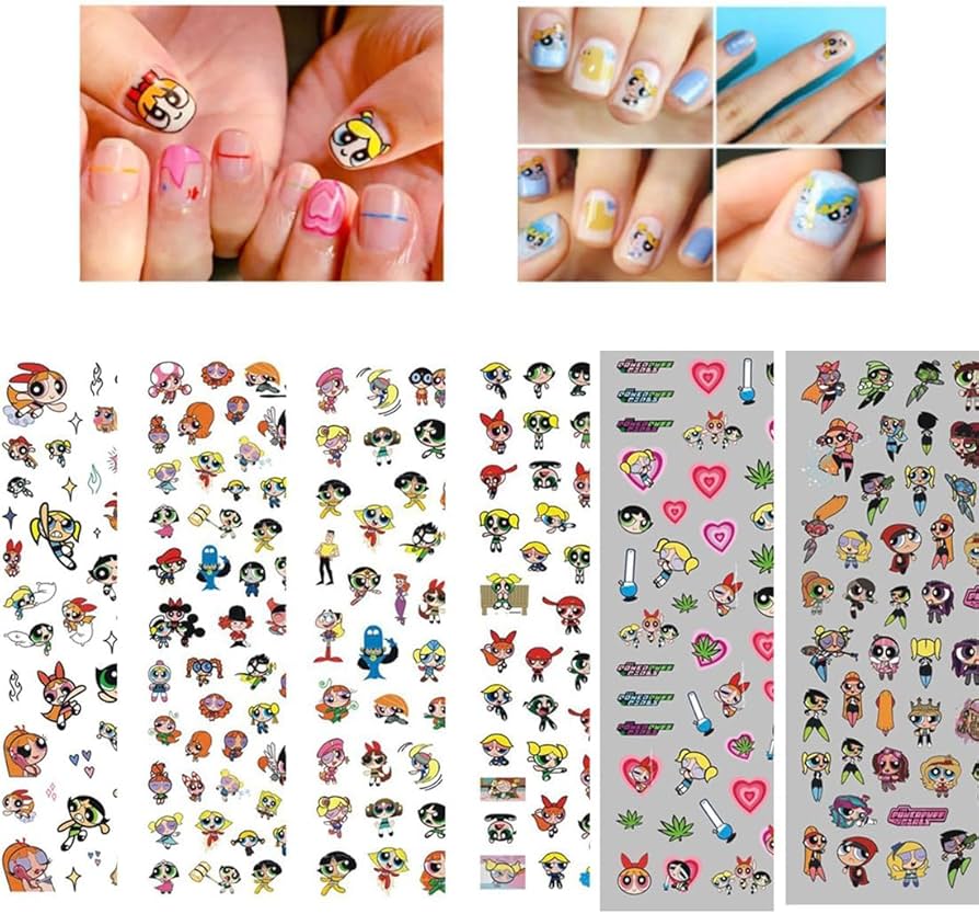 Amazon.co.jp: 6枚入 パワーパフ・ガールズ ネイルアート ステッカー