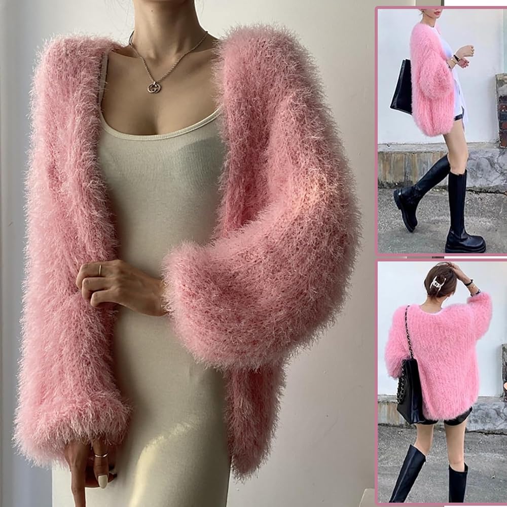 Women's Fuzzy Cardigan Sweaters, Warm Fall Winter Coats Cozy Cute