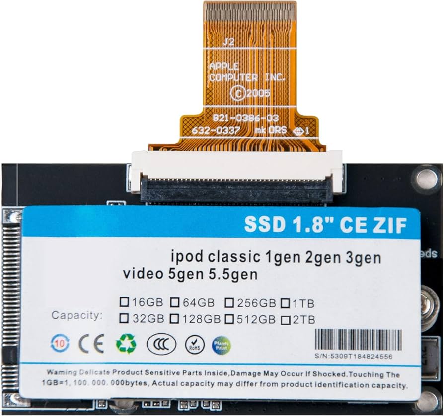 Amazon.com: The MK1634GAL 256GB ZIF SSD is suitable for iPod 5th